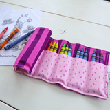 Crayon Roll-Up Organizer - Pink/Purple
