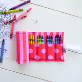 Crayon Roll-Up Organizer - Pink/Red