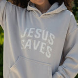 Jesus Saves Fog Grey Unisex Hoodie