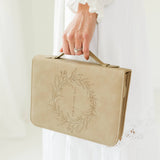 Bible Cover, Vegan Leather, Wreath Bible Case, Holy Bible