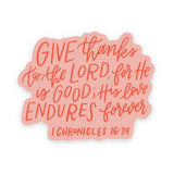 Give thanks to the Lord | Christian gift | Bible verse decal