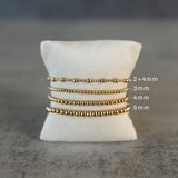 2mm + 4mm Gold Bead Stacking Bracelet