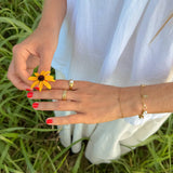 Dainty Bow Gem Link Bracelet