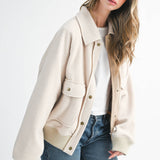 Cropped Button-Up Scripture Jacket