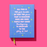 Hardcover Notebook, Bible Verse - Blue w/ Stars