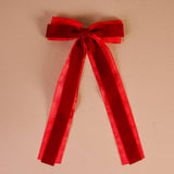 Velvet Luxe Layered Hair Bow-Red