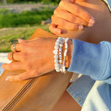 Pray Pearl Letter Bracelet