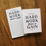Hard Work Notepad