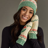 Ivory Cherry Pattern Pom Hat