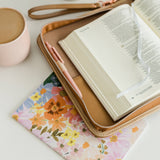 Bible Cover, Weave Bible Case, Crossbody CARAMEL