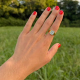 Sky Blue Enamel Cross Ring