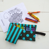 Crayon Roll-Up Organizer - Green/Teal