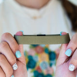 Olive with Black Cross Stretchy Bracelet