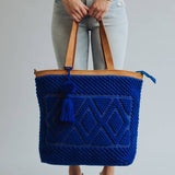 Electric Blue Diamond Pattern Tote