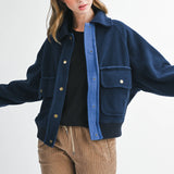 Cropped Button-Up Scripture Jacket