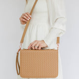 Bible Cover, Weave Bible Case, Crossbody CARAMEL