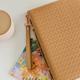 Bible Cover, Weave Bible Case, Crossbody CARAMEL