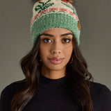 Ivory Cherry Pattern Pom Hat