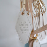 Keep Seeking - Embossed Leather Keychain