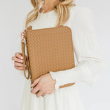 Bible Cover, Weave Bible Case, Crossbody CARAMEL