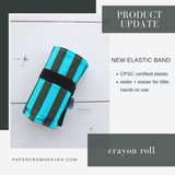 Crayon Roll-Up Organizer - Green/Teal