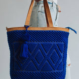 Electric Blue Diamond Pattern Tote