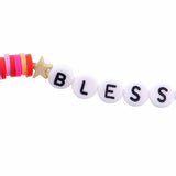 Kids Multi Rubber Sequins "Blessed" Keychain