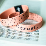 Trust with Black Crosses Stretchy Bracelet