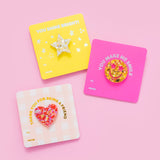 Pin w/ Affirmation Gift Card - Star -Pearl + Gold Confetti
