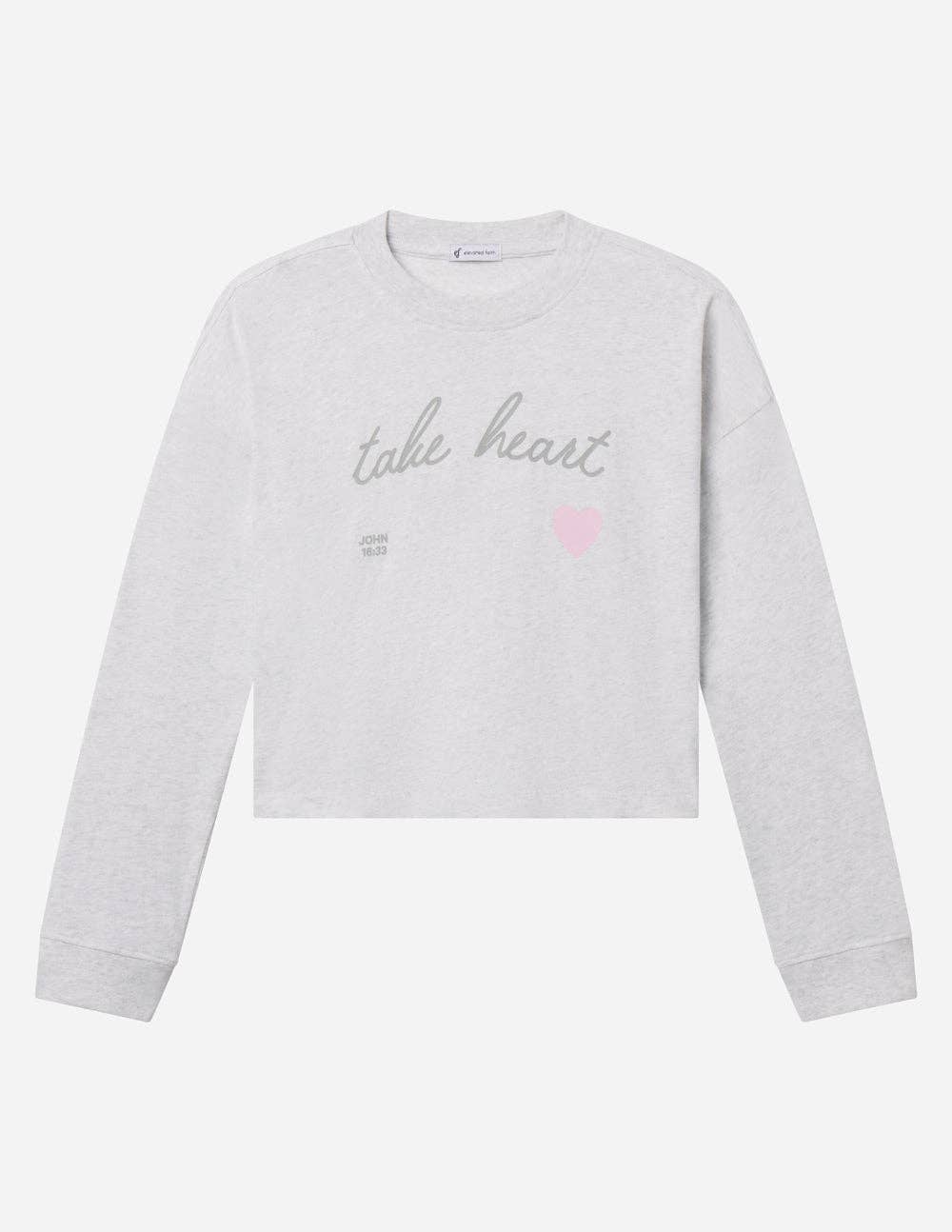 Take Heart Cropped LS Women's Tee