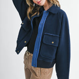 Cropped Button-Up Scripture Jacket