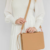 Bible Cover, Weave Bible Case, Crossbody CARAMEL