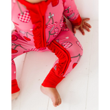 Cherry Convertible Footies with Ruffle