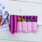 Crayon Roll-Up Organizer - Pink/Purple