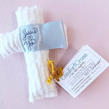 Child Cross - Comfort Cross (White Satin Tag/Blue Wording)