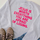 Jesus Over Everything Pullover - Ash Grey