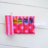 Crayon Roll-Up Organizer - Pink/Red