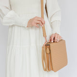 Bible Cover, Weave Bible Case, Crossbody CARAMEL