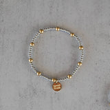 3mm + 5mm Beaded Gold & Stainless Steel Stacking Bracelet