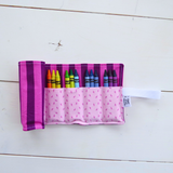 Crayon Roll-Up Organizer - Pink/Purple