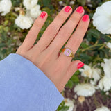 Lilac Enamel Cross Ring