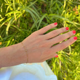Dainty Bow Gem Link Bracelet
