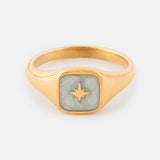 Enamel North Star Ring