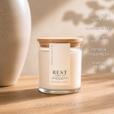 Rest | Lavender Dreams | 9oz Clear Jar Soy Candle