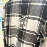 "Holy Spirit" Plaid Long Shacket