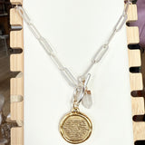 Serenity Prayer Chunky two-toned Necklace
