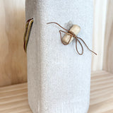 Limestone Cross Sculpture - 3x3x7 (Brown Leather Handle)
