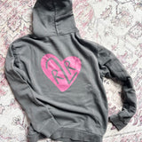 R2R Slate & Maroon Heart Hoodie