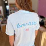 Loves Jesus & America Too CROPPED Tee - Run to Revival Limited Edition