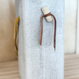 Limestone Cross Sculpture - 3x3x7 (Orange Leather Handle)